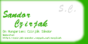 sandor czirjak business card